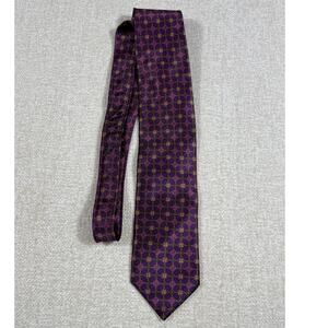 Italo Ferretti Silvi Marino Men Purple Geometric 58x3.25 Inch 100% Silk Neck Tie